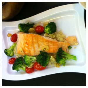 quinoa, salmon & broccoli